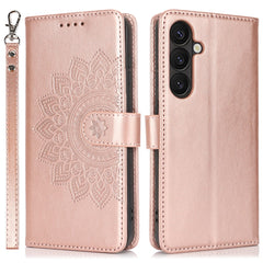 Für Samsung Galaxy S24 Hülle Strukturiertes Leder Brieftasche Handyhülle mit Riemen 