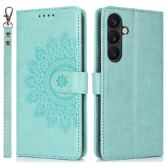 For Samsung Galaxy S24+ Stand Case Textured Leather Wallet Phone Cover with Strap