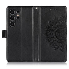 For Samsung Galaxy S24 Ultra Stand Case Textured Leather Wallet Phone Cover with Strap
