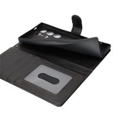 For Samsung Galaxy S24 Ultra Stand Case Textured Leather Wallet Phone Cover with Strap