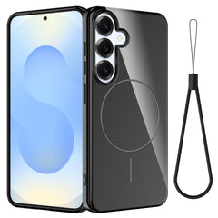 Für Samsung Galaxy S25 FE Magnetische Hülle Kompatibel mit MagSafe TPU Telefonrückseite mit Lanyard 