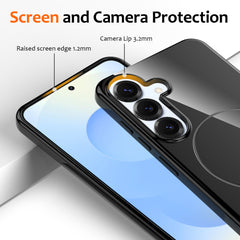 Für Samsung Galaxy S25 FE Magnetische Hülle Kompatibel mit MagSafe TPU Telefonrückseite mit Lanyard 