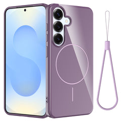 Für Samsung Galaxy S25 FE Magnetische Hülle Kompatibel mit MagSafe TPU Telefonrückseite mit Lanyard 