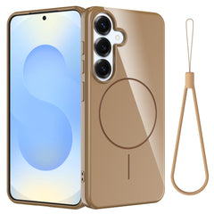 Für Samsung Galaxy S25 FE Magnetische Hülle Kompatibel mit MagSafe TPU Telefonrückseite mit Lanyard 