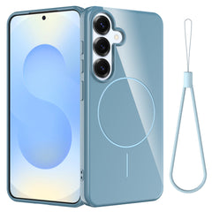 Für Samsung Galaxy S25 FE Magnetische Hülle Kompatibel mit MagSafe TPU Telefonrückseite mit Lanyard 