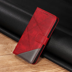 For Samsung Galaxy S25 FE Leather Case Geometric Line Design Wallet Phone Cover with Wrist Strap