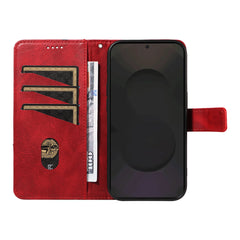 For Samsung Galaxy S25 FE Leather Case Geometric Line Design Wallet Phone Cover with Wrist Strap