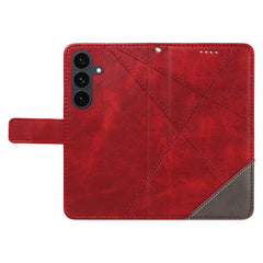 For Samsung Galaxy S25 FE Leather Case Geometric Line Design Wallet Phone Cover with Wrist Strap