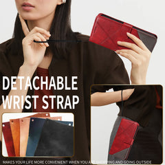 For Samsung Galaxy S25 FE Leather Case Geometric Line Design Wallet Phone Cover with Wrist Strap