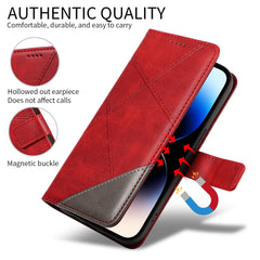 For Samsung Galaxy S25 FE Leather Case Geometric Line Design Wallet Phone Cover with Wrist Strap