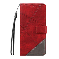 For Samsung Galaxy S25 FE Leather Case Geometric Line Design Wallet Phone Cover with Wrist Strap