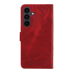 For Samsung Galaxy S25 FE Leather Case Geometric Line Design Wallet Phone Cover with Wrist Strap