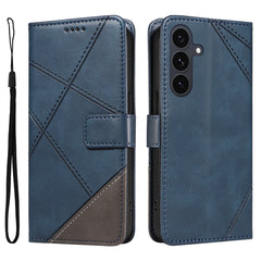 For Samsung Galaxy S25 FE Leather Case Geometric Line Design Wallet Phone Cover with Wrist Strap