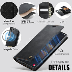 For Samsung Galaxy S22 Ultra 5G Case CASEME C49 Compatible with MagSafe RFID Blocking Detachable Wallet Leather Phone Cover