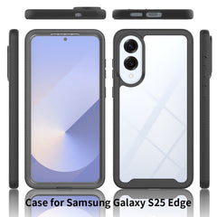 Coque transparente pour Samsung Galaxy S25 Edge, coque arrière en PC + TPU avec film PET 