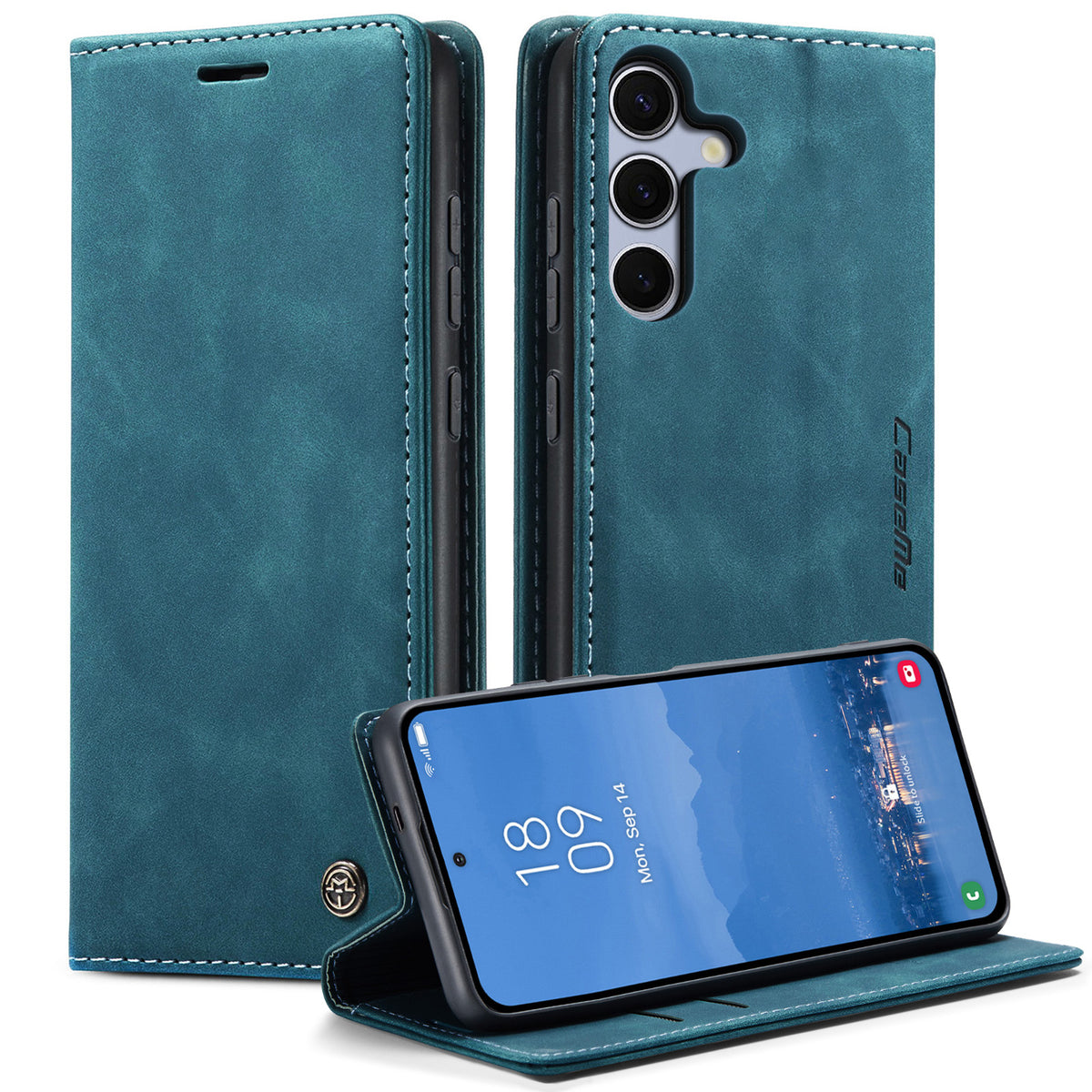 For Samsung Galaxy S25 FE Wallet Case CASEME 013 Series PU Leather Phone Cover Stand