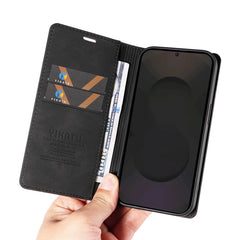 Étui portefeuille en cuir pour Samsung Galaxy S25 FE YIKATU YK-004, toucher peau 