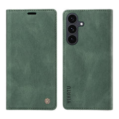 Étui portefeuille en cuir pour Samsung Galaxy S25 FE YIKATU YK-004, toucher peau 