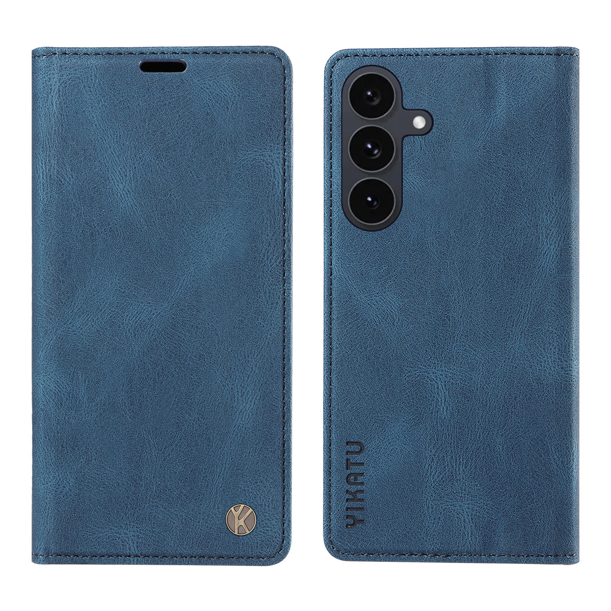 Étui portefeuille en cuir pour Samsung Galaxy S25 FE YIKATU YK-004, toucher peau 