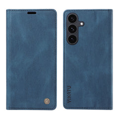Étui portefeuille en cuir pour Samsung Galaxy S25 FE YIKATU YK-004, toucher peau 