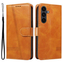 Étui portefeuille en cuir avec support pour Samsung Galaxy S25 FE, lignes en forme de T 