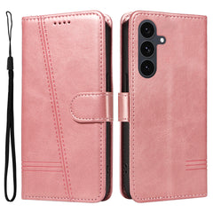 Étui portefeuille en cuir avec support pour Samsung Galaxy S25 FE, lignes en forme de T 