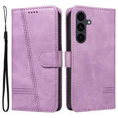 Étui portefeuille en cuir avec support pour Samsung Galaxy S25 FE, lignes en forme de T 