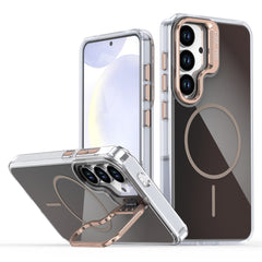 Coque pour Samsung Galaxy S24 compatible avec MagSafe TPU + acrylique dégradé avec béquille 