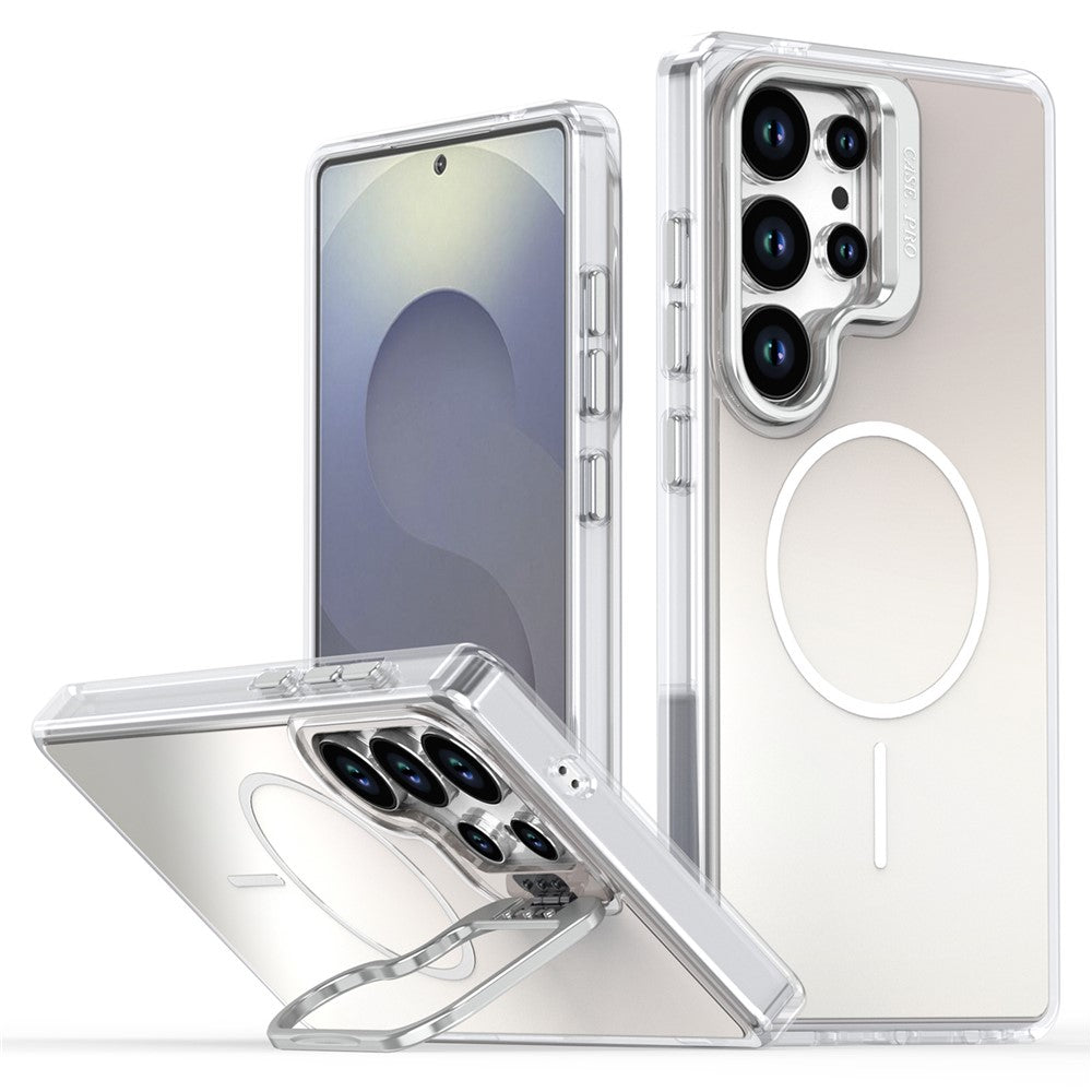 For Samsung Galaxy S24 Ultra Magnetic Case TPU + Acrylic Gradient Phone Cover with Kickstand