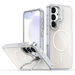 For Samsung Galaxy S25+ Case Compatible with MagSafe TPU + Acrylic Gradient Phone Cover with Kickstand