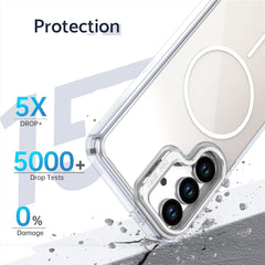 For Samsung Galaxy S25+ Case Compatible with MagSafe TPU + Acrylic Gradient Phone Cover with Kickstand