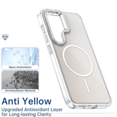 For Samsung Galaxy S25+ Case Compatible with MagSafe TPU + Acrylic Gradient Phone Cover with Kickstand