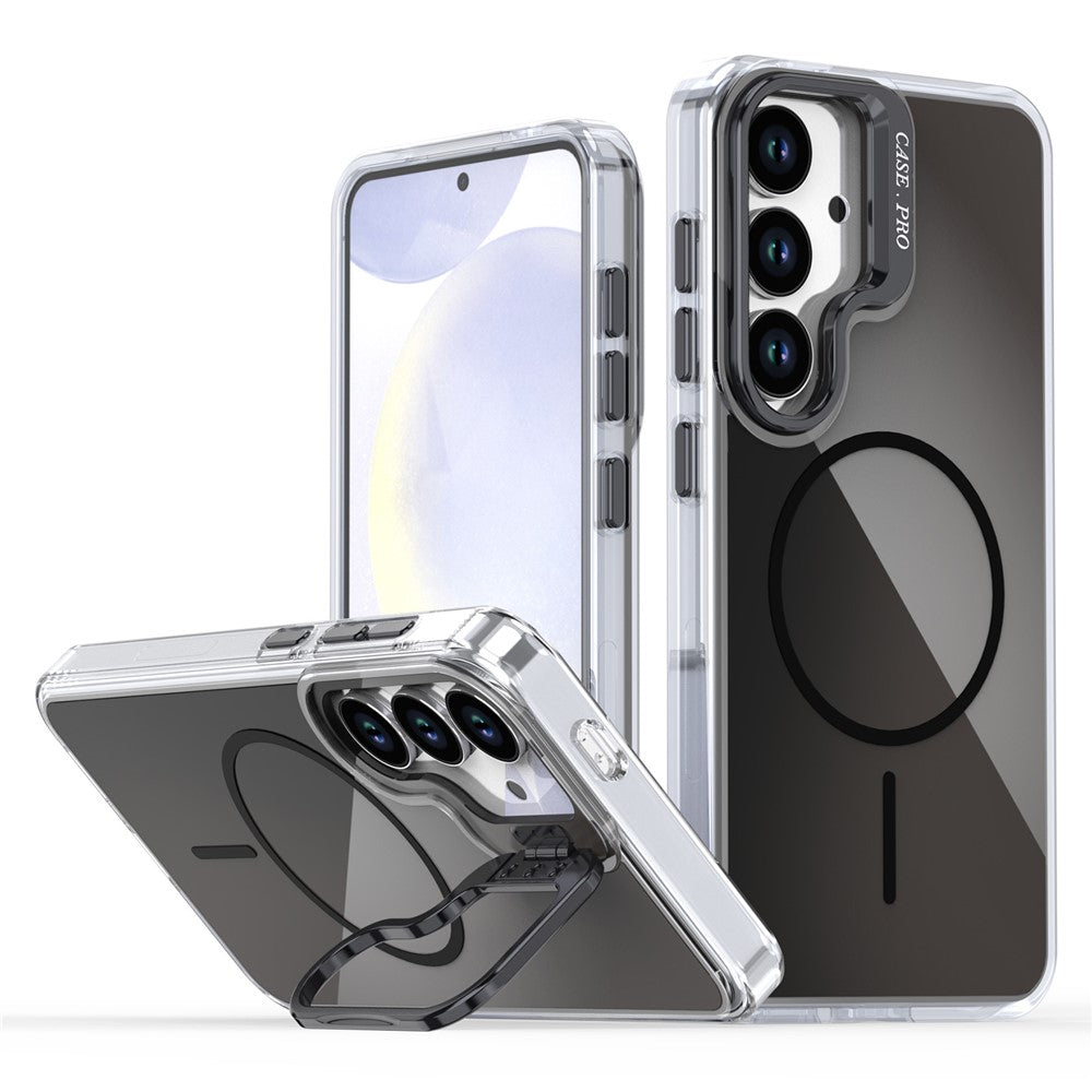 For Samsung Galaxy S25+ Case Compatible with MagSafe TPU + Acrylic Gradient Phone Cover with Kickstand