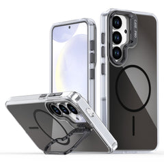 For Samsung Galaxy S25+ Case Compatible with MagSafe TPU + Acrylic Gradient Phone Cover with Kickstand