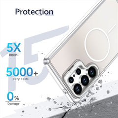 For Samsung Galaxy S25 Ultra Case Compatible with MagSafe TPU + Acrylic Gradient Phone Cover with Kickstand