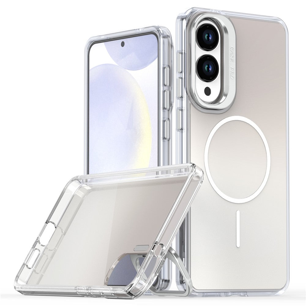 For Samsung Galaxy S25 Edge Magnetic Case TPU + Acrylic Gradient Phone Cover with Kickstand