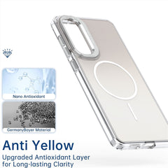 For Samsung Galaxy S25 Edge Case Compatible with MagSafe TPU + Acrylic Gradient Phone Cover with Kickstand