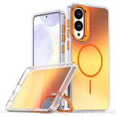 For Samsung Galaxy S25 Edge Case Compatible with MagSafe TPU + Acrylic Gradient Phone Cover with Kickstand