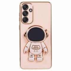 For Samsung Galaxy S23 FE Case Electroplating Soft TPU Phone Cover Astronaut Hidden Kickstand