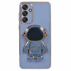 For Samsung Galaxy S23 FE Case Electroplating Soft TPU Phone Cover Astronaut Hidden Kickstand