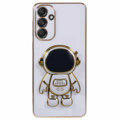 For Samsung Galaxy S23 FE Case Electroplating Soft TPU Phone Cover Astronaut Hidden Kickstand