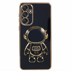 For Samsung Galaxy S23 FE Case Electroplating Soft TPU Phone Cover Astronaut Hidden Kickstand