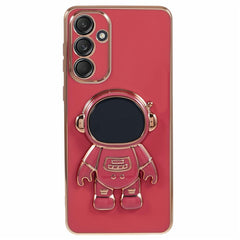 For Samsung Galaxy S23 FE Case Electroplating Soft TPU Phone Cover Astronaut Hidden Kickstand