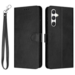 Étui portefeuille à rabat en cuir PU avec dragonne pour Samsung Galaxy S25 FE 