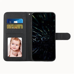 Étui portefeuille pliable en cuir avec rabat et sangle pour Samsung Galaxy S25 FE 