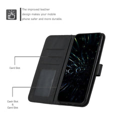 Étui portefeuille pliable en cuir avec rabat et sangle pour Samsung Galaxy S25 FE 
