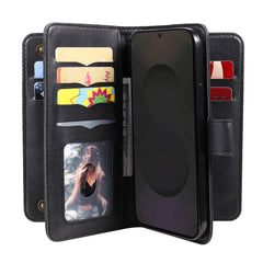 Für Samsung Galaxy S25 FE Ledertasche mit 10 Kartenhalter Telefonabdeckungsständer 