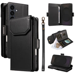 Étui en cuir PU pour Samsung Galaxy S25 FE avec porte-cartes et dragonne 