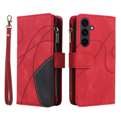 For Samsung Galaxy S25 FE Leather Case with Strap Zipper 9 Card Slot Phone Cover Stand