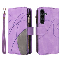 For Samsung Galaxy S25 FE Leather Case with Strap Zipper 9 Card Slot Phone Cover Stand